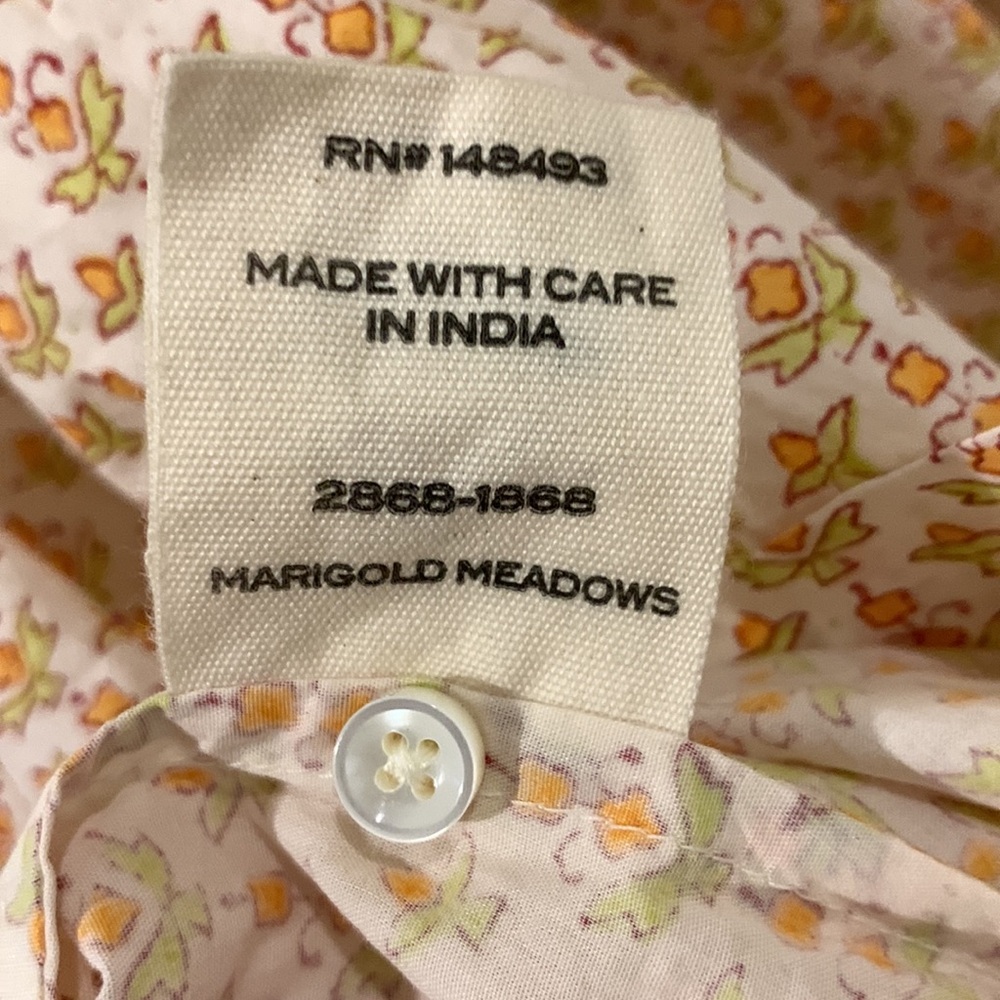Doen June Top in Marigold Meadows - Peach Floral Puff-Sleeve Blouse - Picture 11 of 12